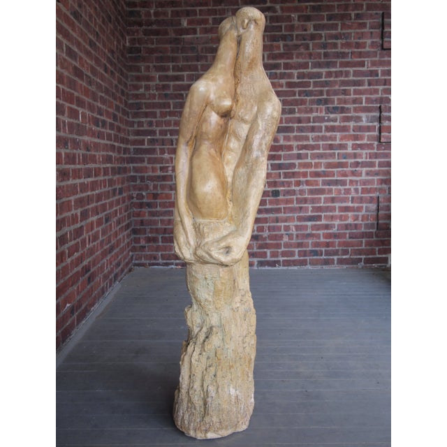 Mid 20th Century "Pygmalion and Galatea" Modern Figurative Sculpture of a Couple by Manuel Carbonell For Sale - Image 11 of 11