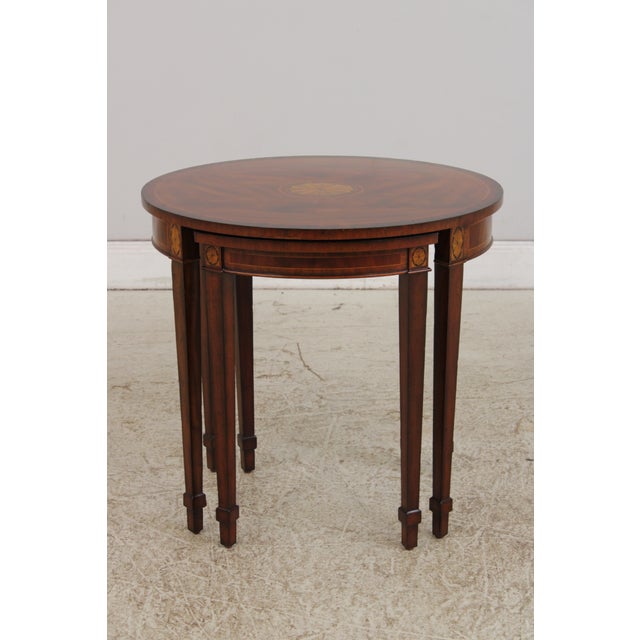 2000 - 2009 Maitland Smith Flame Mahogany Nesting Stack Tables For Sale - Image 5 of 16