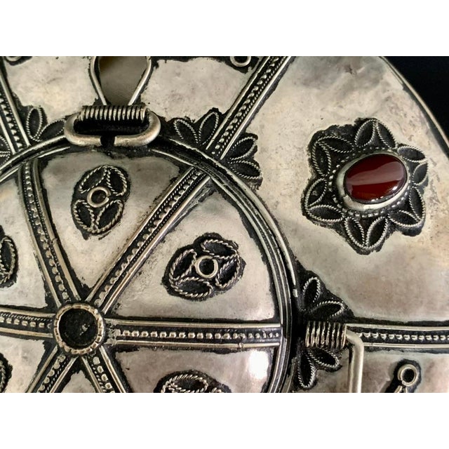 Vintage Yemeni Concertina Lantern Tinned Filigree Accordion Hanging Lamp Jeweled For Sale - Image 12 of 17