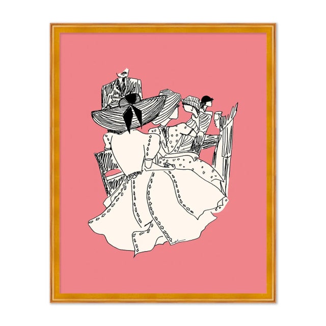 The Cartorialist The Sport of Watching by Carly Kuhn in Gold Frame, Medium Art Print For Sale - Image 4 of 4