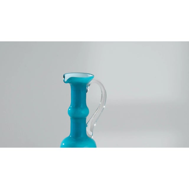 1960s Italian Blue Glass Jug For Sale In Greensboro - Image 6 of 8