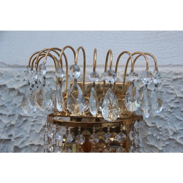 Vintage Gold-Plated Swarovski Crystal Wall Lights, 1970s, Set of 6 For Sale - Image 12 of 13
