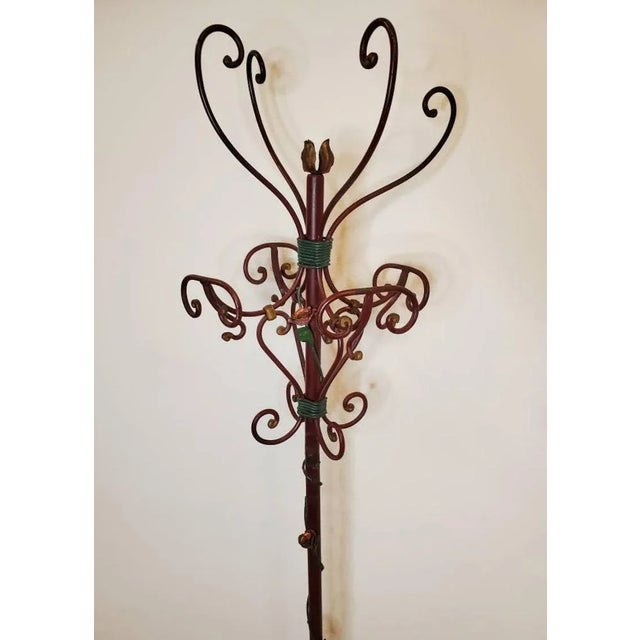 19th Century 19th Century French Art Nouveau Wrought Iron Coat Rack For Sale - Image 5 of 11