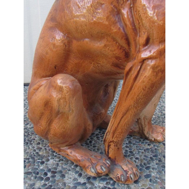 Vintage Italian Life Size Terracotta Boxer Dog Figurine For Sale - Image 17 of 18