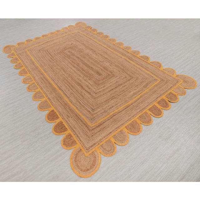 Not Yet Made - Made To Order Orange Scallop Jute Handmade Rug 9'x12' Ft. For Sale - Image 5 of 10