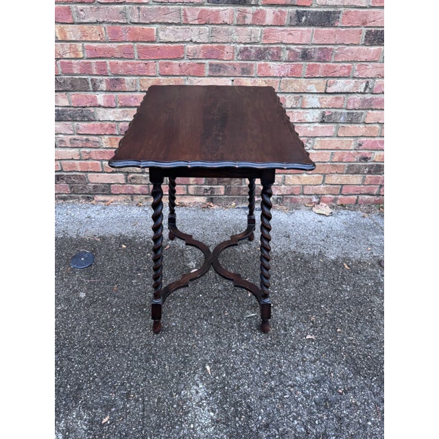 Antique English Barley Twist Side Table For Sale - Image 9 of 12