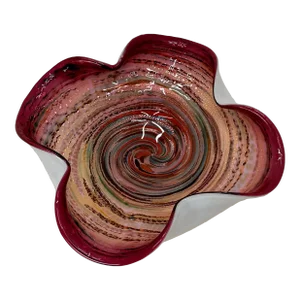 Outstanding Large Mid 20th Century Venetian - Italian Murano Hand Blown Art Glass Bowl