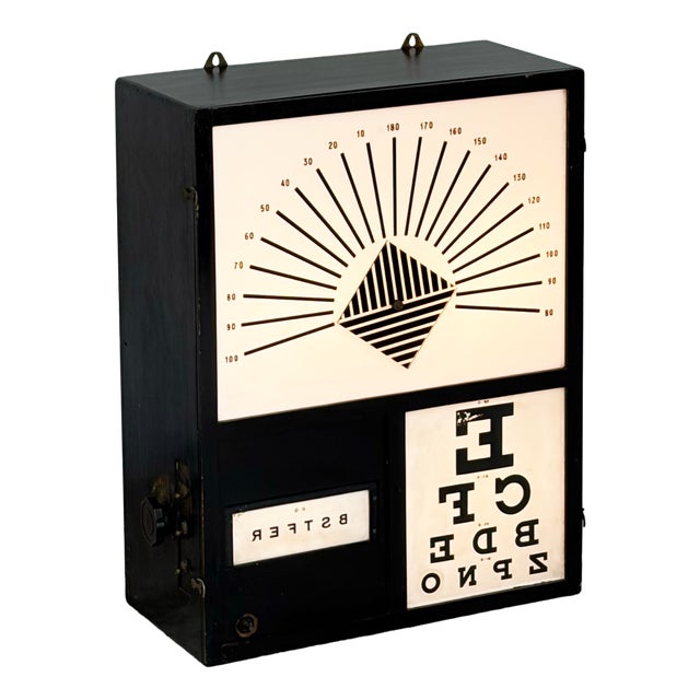 Illuminated Opticians Eye Test Cabinet, 1960s For Sale