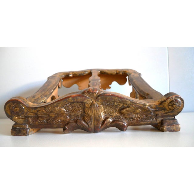 Antique Gilded Carved Wooden Lectern For Sale - Image 6 of 16