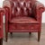 Early 20th Century Pair of 20th Century Danish Red Vintage Leather Barrel Back Club Chairs For Sale - Image 5 of 12