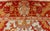 Antique Turkish Oushak With Elegant Motifs in Red, Ivory, Gold and Salmon Pink 7 X 9'8 For Sale - Image 10 of 15