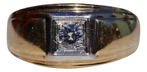 The Delbarton: Gentleman's 14K Yellow Gold Diamond Ring