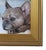 French Frenchie Bull Dog portrait study, acrylic painting on artist panel. Included are the antiqued gold wood frame and...