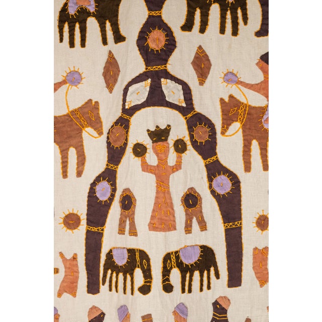 Vintage Hand-Stitched Kanduri Cloth With Animal and Tree of Life Appliqué, India, C. 1950s For Sale - Image 17 of 18