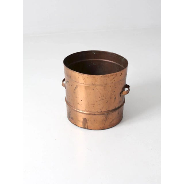 Antique Copper Sieve Pot For Sale - Image 4 of 11