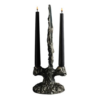 Omnia Vanitas Vanité 29 Candelabra in Patinated Cast Bronze by William Guillon For Sale