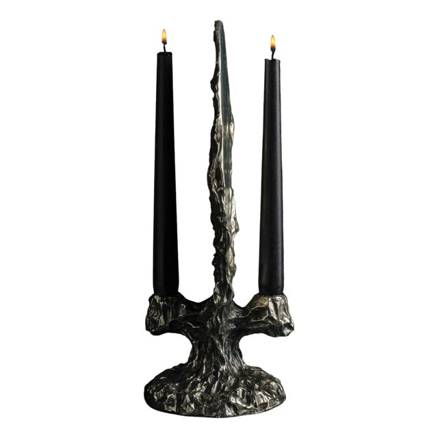 Omnia Vanitas Vanité 29 Candelabra in Patinated Cast Bronze by William Guillon For Sale