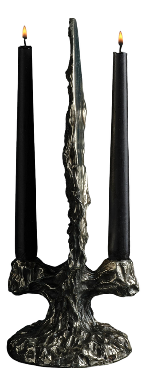 Omnia Vanitas Vanité 29 Candelabra in Patinated Cast Bronze by William Guillon