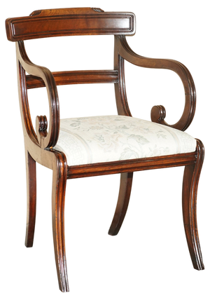 Vintage Regency Style Hardwood Saber Leg Office Desk Chair