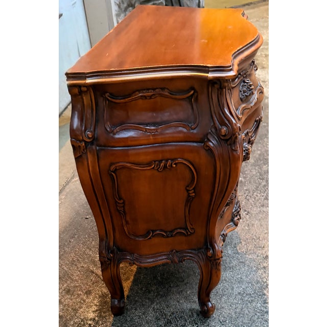 Art Nouveau Antique Art Nouveau Hand Carved Mahogany Nightstand For Sale - Image 3 of 8