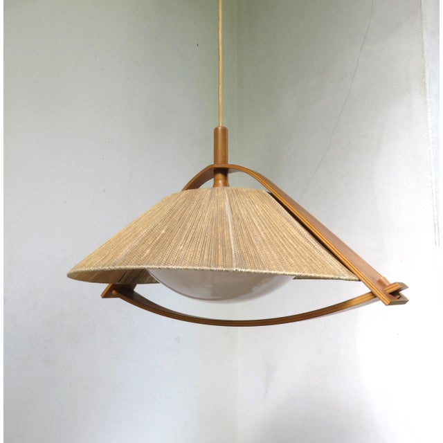 German Teak and Acrylic Glass Ceiling Lamp from Temde, 1960s For Sale - Image 6 of 18
