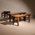 Vintage Rustic Bench with Stool and Coffee Table in Elm, 1980s, Set of 3 For Sale - Image 10 of 15