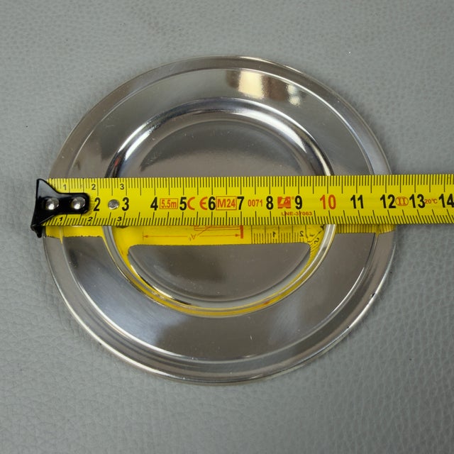 Hand-Worked Silver-Plated Brass Glasses and Coasters with Gilt Interior, 20th Century, Set of 12 For Sale - Image 9 of 11