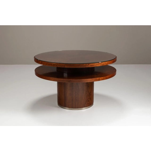 Art Deco Round Mahogany Coffee Table, 1930s For Sale - Image 3 of 11
