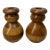 C. 1960s Vintage Hand-Turned Wood Candlestick Holders - Pair For Sale