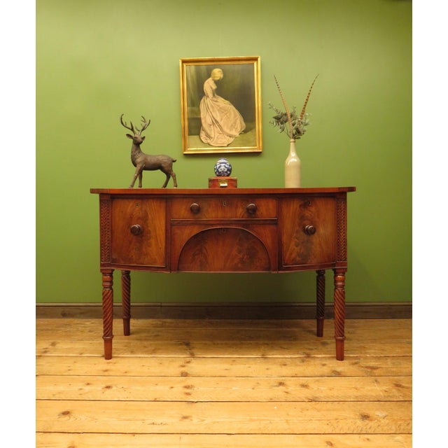 Hollywood Regency English Regency Bow Front Sideboard For Sale - Image 3 of 18