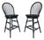 Custom Black Distressed Hoop Back Windsor Style Counter Height Stools - A Pair For Sale