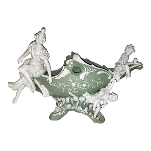 1940s Meissen Style Bisque Porcelain Figural Planter