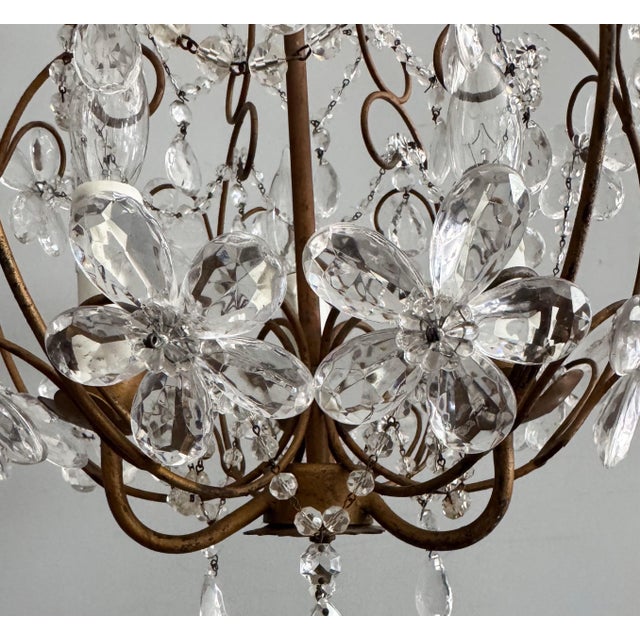 Vintage Italian Crystal Beaded Chandelier For Sale In Los Angeles - Image 6 of 6