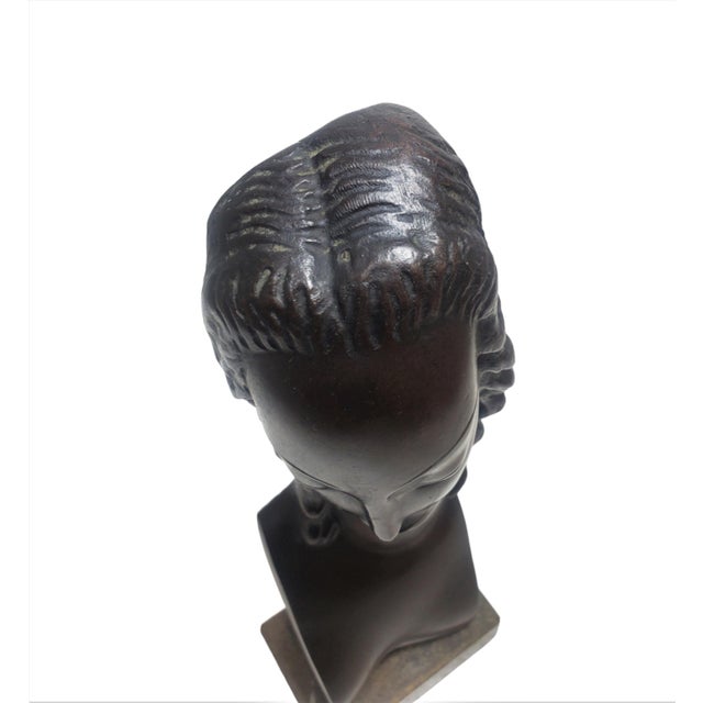Chestnut Early 20th Century Minimalist Bronze Sculpture / Portrait / Bust of a Woman by Adam Antes For Sale - Image 8 of 12