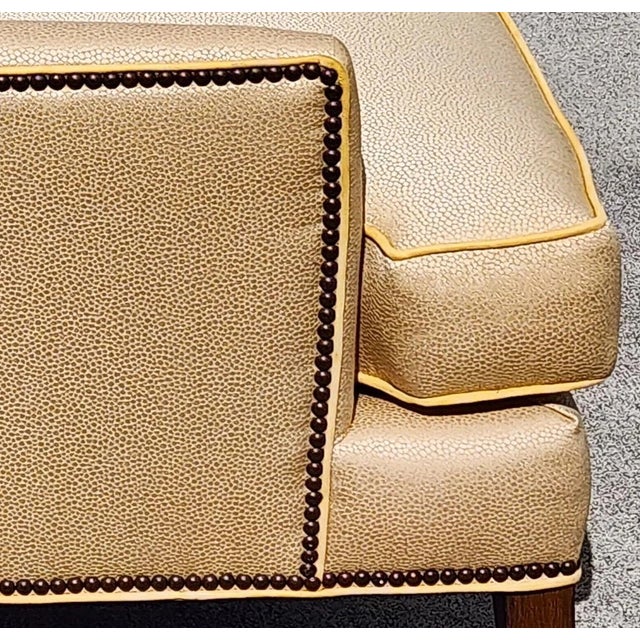 Stanford Furniture Regency Art Deco Lounge Chair With Shagreen Stingray Fabric For Sale - Image 4 of 16