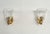 Metal Vintage Italian Brass and Murano Glass Wall Sconces, 1990s, Set of 2 For Sale - Image 7 of 17