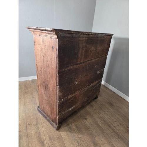 Wood Antique 18th Century Primitive Oak Cupboard with Original Blacksmith Lock & Hinges For Sale - Image 7 of 9