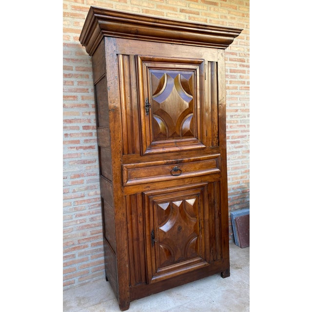 Antique Dutch Baroque Light Oak Cupboard or Cabinet, 18th Century For Sale - Image 16 of 18