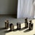 Side Table in Black Petrified Wood with Beige Stripes and Sides For Sale - Image 5 of 18