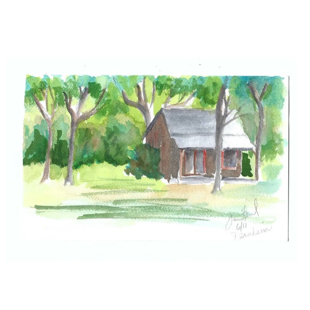 2011 watercolor of Bernheim Arboretum in Kentucky. Signed illegibly and date June 2011 lower right. Combined shipping...