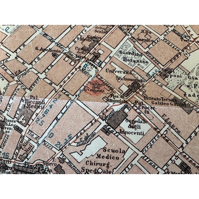 1930s Vintage Map of Florence Italy For Sale In New York - Image 6 of 12