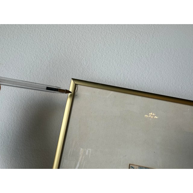 1980's Glantz Abstract Expressionist Composition Watercolor & Pastel Painting, Framed For Sale - Image 10 of 12