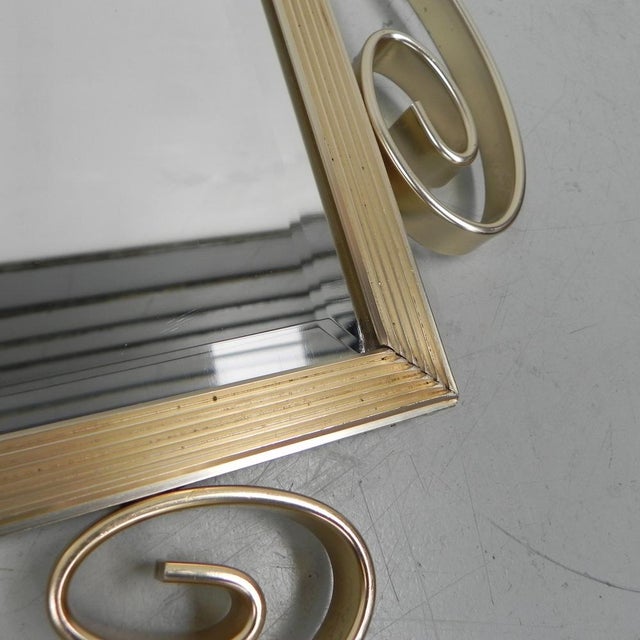 Vintage Faceted Mirror in Aluminum Frame, 1950s For Sale - Image 13 of 17