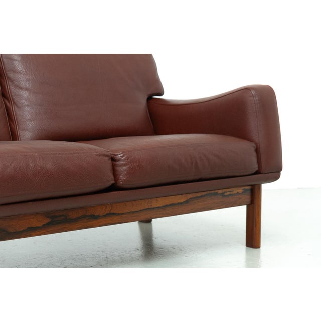 Danish Modern Leather and Rosewood Sofa from Eran, 1960s For Sale - Image 6 of 18