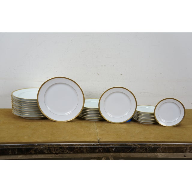 Antique Alfred Lanternier French Limoges 99 Piece Gold Encrusted China Dinnerware Set For Sale - Image 6 of 16