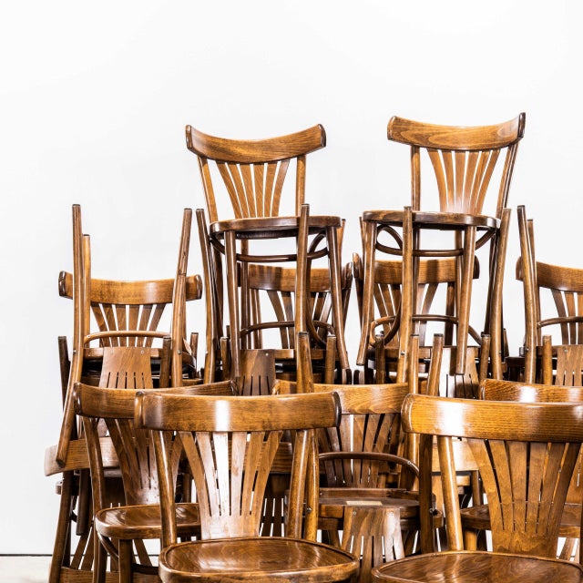 French Bentwood Fan Back Dining Chair, 1970s For Sale - Image 4 of 12