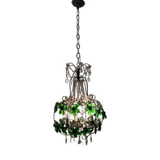 Green Murano Flower Pendant, 1950s For Sale