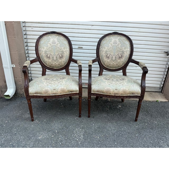 Henredo Schoonbeck Colllection Pair Louis XV Style Carved Armchairs For Sale In Washington DC - Image 6 of 18