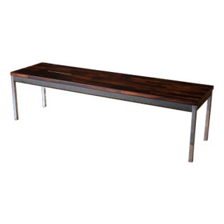 Mid Century Modern Solid Rosewood and Chrome Coffee Table by Founders For Sale
