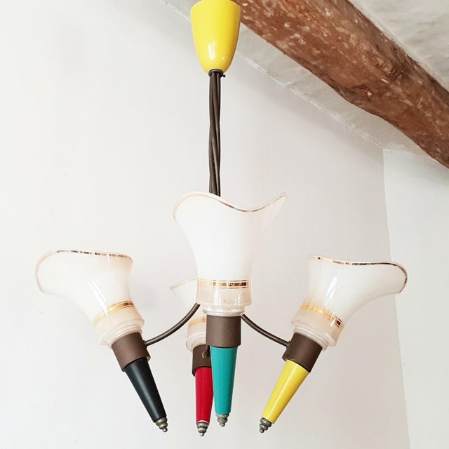 Good overall condition. Signs of wear on the glass, minor chips in the lacquer. Original wiring, in working order. Height...